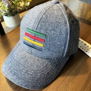 Hudson's Bay HBC Stripes Classic Multistripe Denim Baseball Hat" One Size BNWT